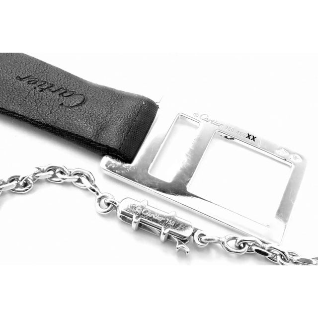 2000 - 2009 Cartier Hypnose 18k White Gold Diamond Silk Cord Chain Necklace For Sale - Image 5 of 10