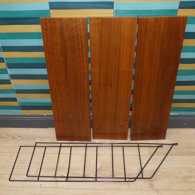 Vintage String Shelf in Walnut, 1960s For Sale - Image 6 of 12