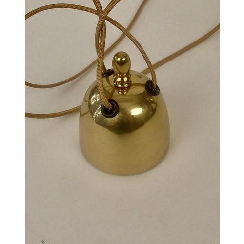 Mid-Century Brass 3-Light Chandelier, 1950s For Sale - Image 10 of 18