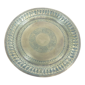 Mid 20th Century Continental Brass Plate with Many Details
