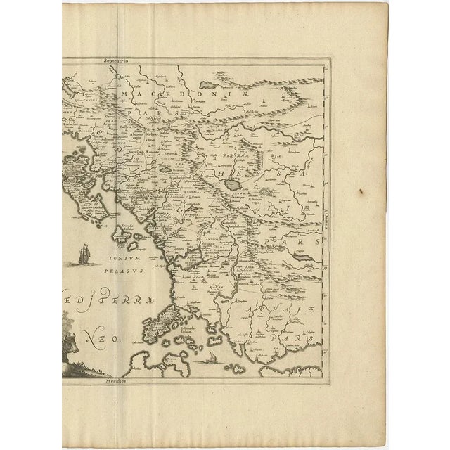 Antique Map of Epirus Albania by J. Janssonius, 1650 For Sale - Image 5 of 10