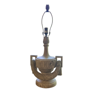Bliss Studio Carved Wood Neoclassical Urn Lamp