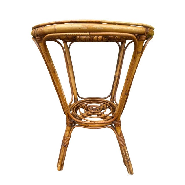 Vintage French Rattan Side Table, 1950s For Sale - Image 6 of 18