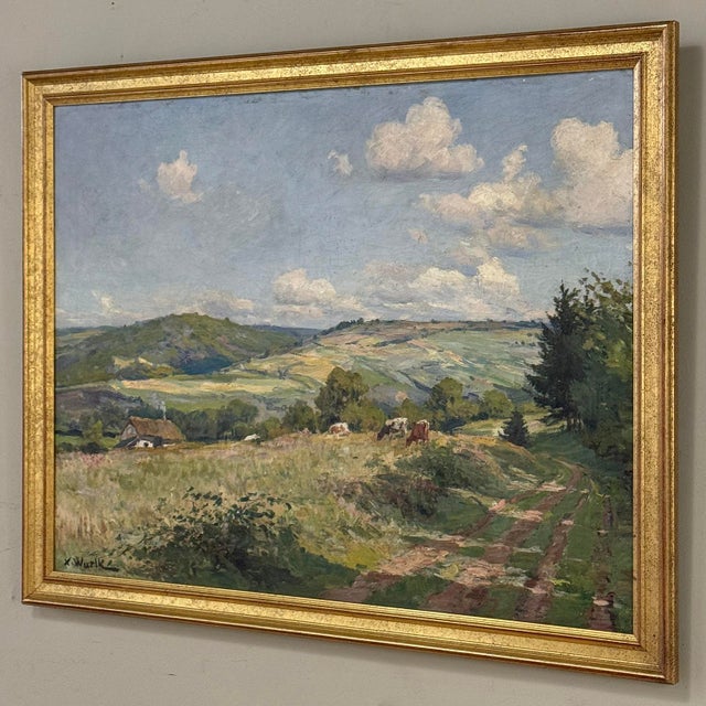 Late 19th Century Antique Framed Oil Painting on Canvas by Xavier Wurth (1869-1933) For Sale - Image 5 of 16