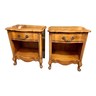 Kent Coffey Fantasia French Provincial Cherry Bedroom Nightstands - a Pair For Sale
