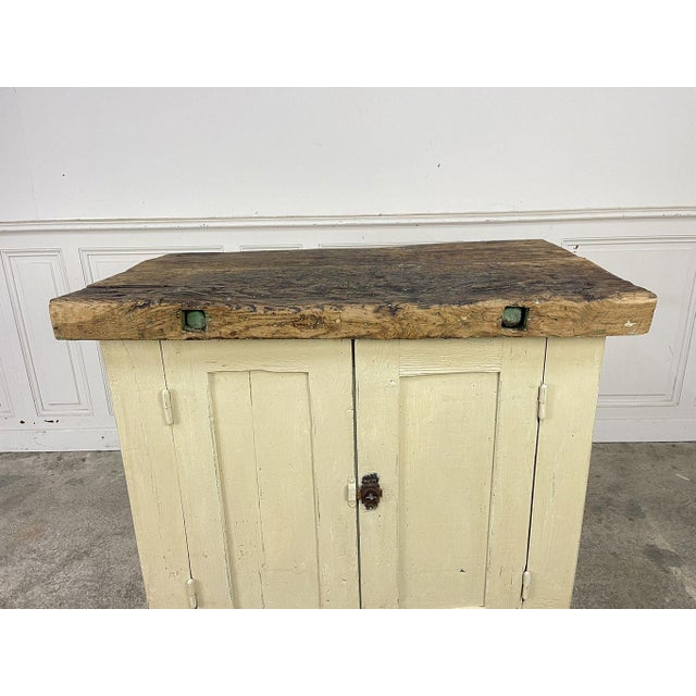 Wood Small Antique Workbench in Oak and Fir, 1890s For Sale - Image 7 of 11