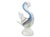 Mid 20th century Italian Murano glass swan sculpture with graceful freeform lines and luminous iridescent color. The clear...