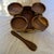 Vintage Handcrafted Wooden Black Lacquer & Bamboo Salad Serving Set - 6 pcs For Sale - Image 12 of 12