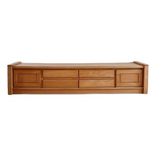 Long Low Sideboard Bench in Elm by Camif, France, 1970s For Sale
