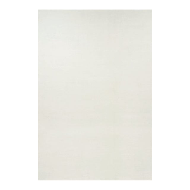 Rug & Kilim’s Oversized Contemporary Textural Solid Rug in White Tones-12x18 For Sale