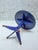 Postmodern Navy Blue Lacquered Wood Pedestal Side Table, 1980s For Sale - Image 11 of 14