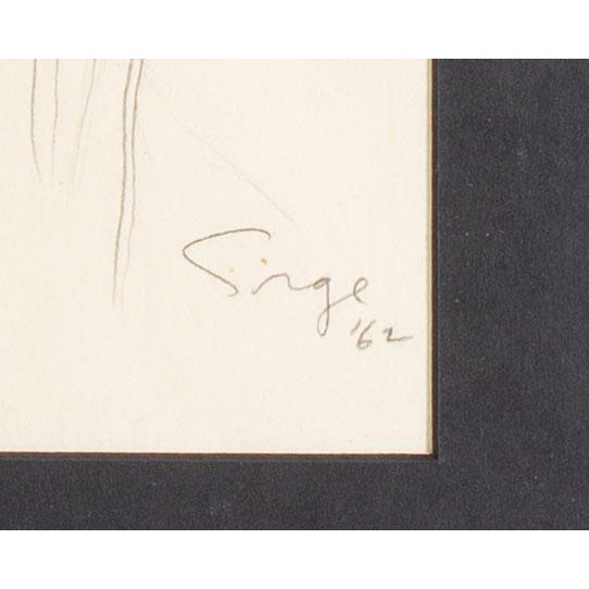 1962 Abstract Mixed Media Portrait Painting by Walter Sorge For Sale In Indianapolis - Image 6 of 7