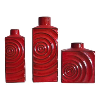 West German Fat Lava Pottery Vases by Cari Zalloni for Steuler, 1970s, Set of 3 For Sale