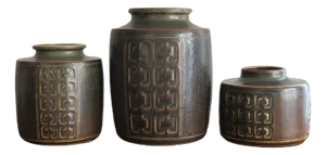 Vase by Valdemar Petersen for Bing & Grondahl Danimrca, 1960s, Set of 3