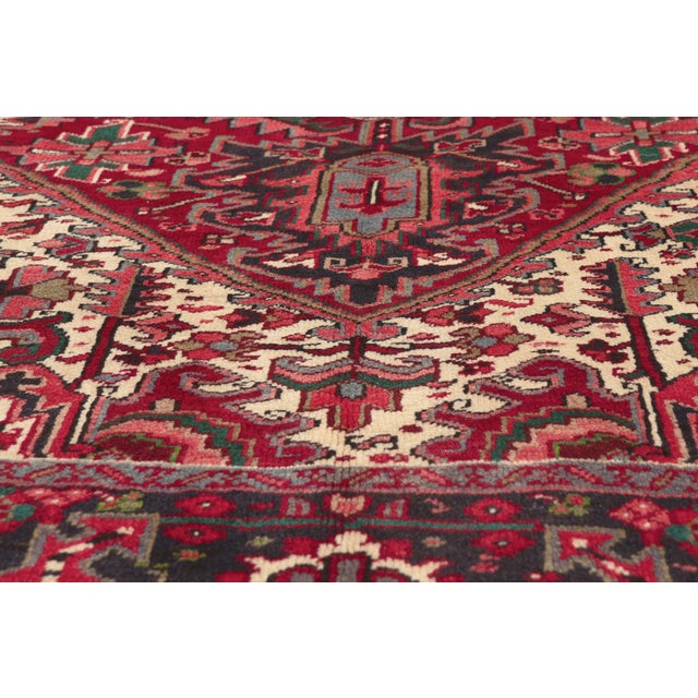 Mid 20th Century Vintage Persian Heriz Rug, 07'08 X 11'06 For Sale - Image 5 of 10