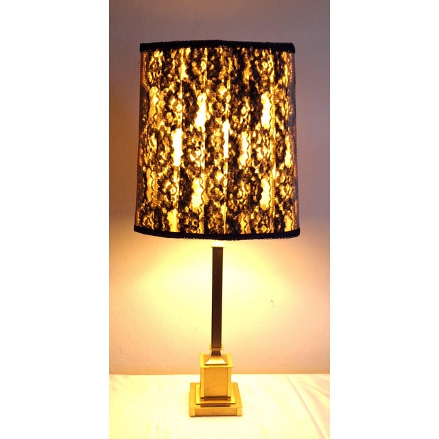 Large Vintage Table Lamp with Brass Base and Shade from Lamplove, 1970s For Sale - Image 9 of 9