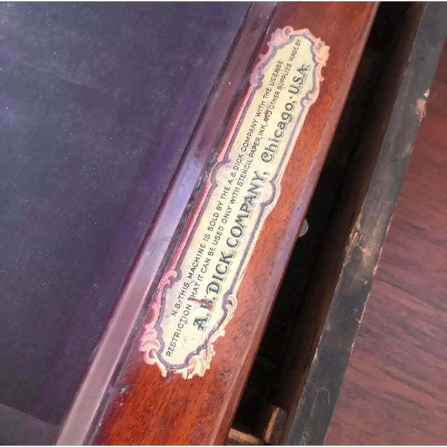 Antique 1899 a.b. Dick No. 61 Edison Mimeograph Machine, Solid Oak W *All Parts* For Sale - Image 4 of 10