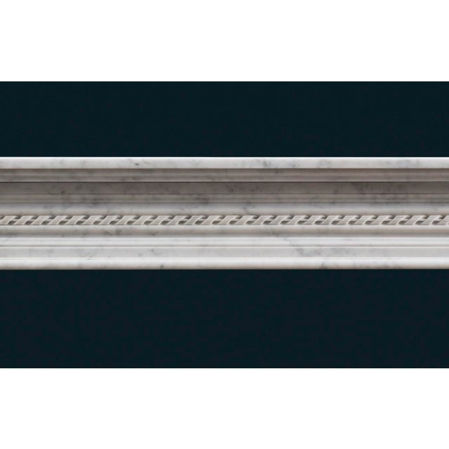 French Louis XVI Style Carrara Marble Fireplace Surround For Sale - Image 3 of 7