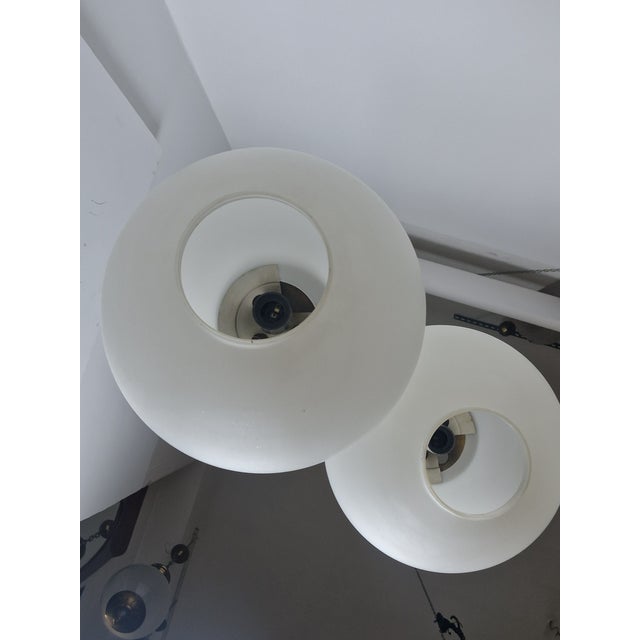 1960s Pendant Light in Brass with Opal Glasses from Stilnovo, 1960s For Sale - Image 5 of 10