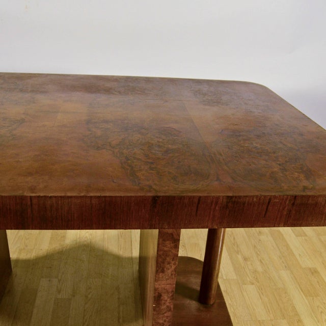 Art Deco Table in Elm Burl and Mahogany, 1930s For Sale - Image 10 of 18