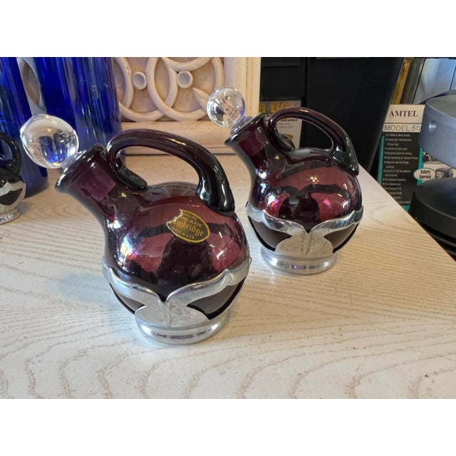 Cambridge Glass Company Vintage Purple Cambridge Glass Condiments Set of 5 For Sale - Image 4 of 11