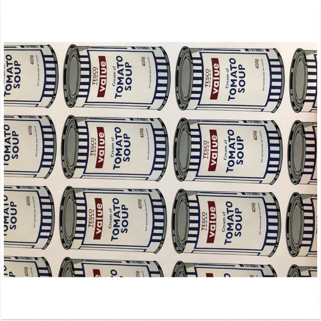 Contemporary After Banksy, Tesco Value Cream of Tomato Soup Cans, 2006, Offset Printing For Sale - Image 3 of 5