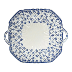 1940s English Copeland Spode Square Handled Cake Plate