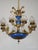 Antique Regency Regal Royal Blue Empire Cherubs Holding Torches Brass Chandelier For Sale - Image 11 of 12