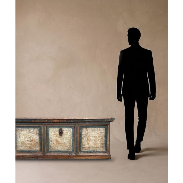 Antique Painted Chest, 1773 For Sale - Image 11 of 12