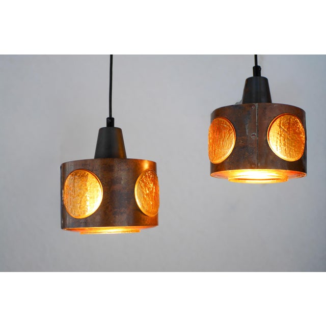 Brutalist Copper and Glass Pendant Lamps by Nanny Still for Raak Amsterdam, 1960s, Set of 2 For Sale - Image 15 of 15