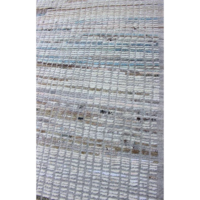 Taupe Moroccan Tribal Rug in Ivory and Soft Blue by Keivan Woven Arts 8'8 X 11'7 For Sale - Image 8 of 15