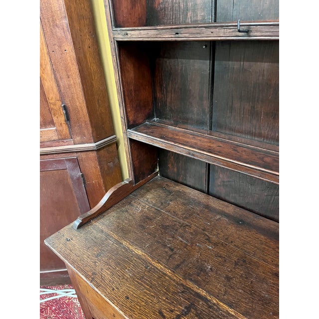 Antique George III English Oak Welsh Potboard Dresser and Plate Rack, C ...
