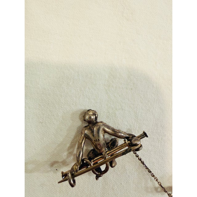 Antique Art Deco Sterling Silver Moving Monkey Brooch by Knoll & Pregizer, 1890s For Sale - Image 5 of 7