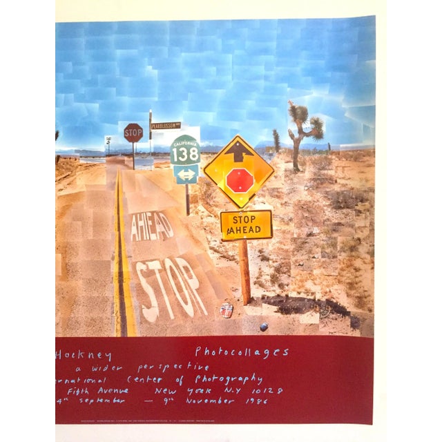 1980s David Hockney Vintage 1986 "Pearl Blossom Highway" Lithograph Print Exhibition Poster For Sale - Image 5 of 13