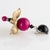 Plastic Angela Caputi Fuchsia and Gold Dust Resin Dangle Flamenco Floral Clip Earrings For Sale - Image 7 of 8