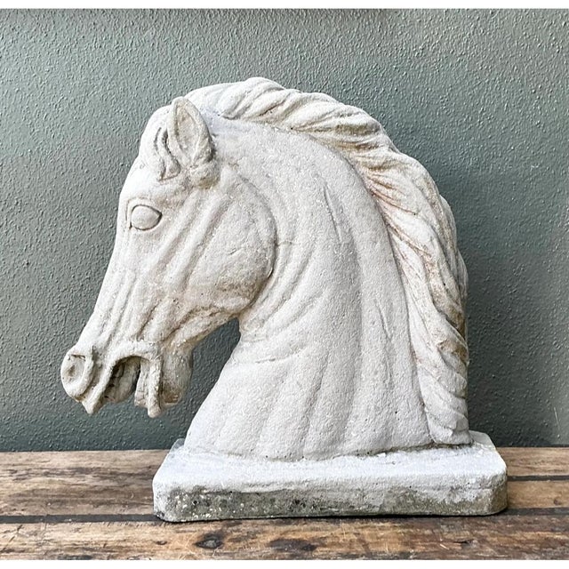 Rendered with commanding presence, this vintage equestrian bust captures the dynamic elegance of a horse in motion. Cast...