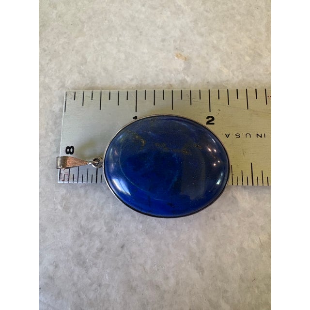 Gorgeous large lapis silver pendant.
