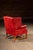Late 20th Century Vintage Leather Chesterfield Wingback Chair With Ottoman in Red by Ethan Allen For Sale - Image 5 of 13
