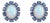18k White Gold 14.24ct Fire Opal & Blue Sapphire Cluster Diamond Vintage Earrings- A Pair For Sale
