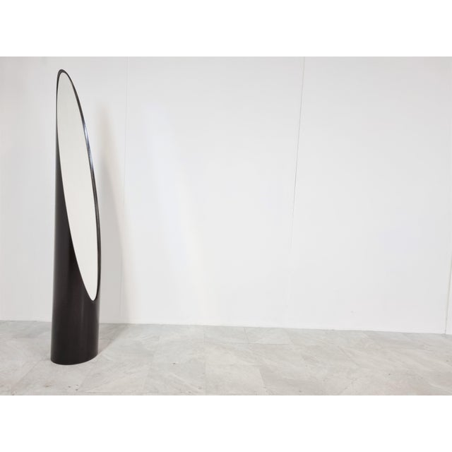 Black Italian Floor Mirror, 1970s For Sale - Image 8 of 8