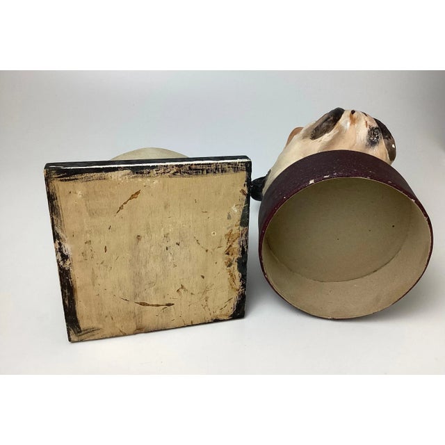 Beige English Bulldog Head Papier-mâché Collar Box For Sale - Image 8 of 11