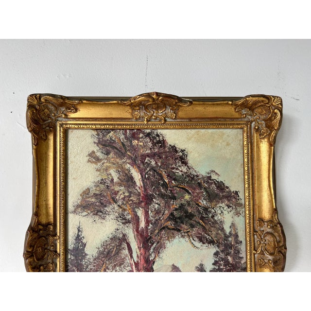 1960s 60's Vintage Plein Air Impressionist Trees Landscape Painting, Framed For Sale - Image 5 of 11