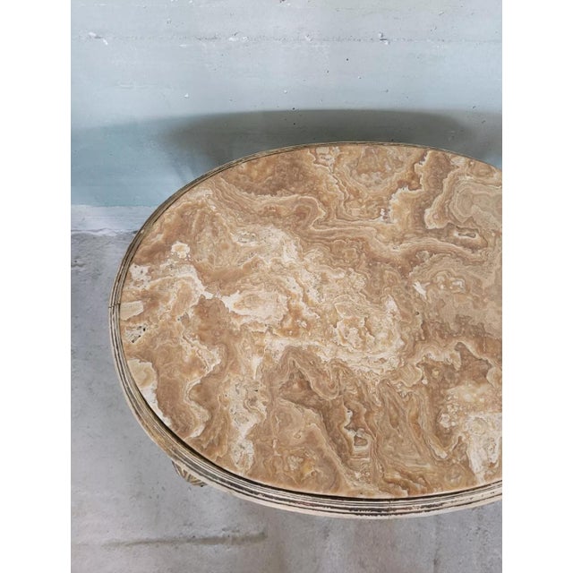Stone Wrought Iron and Marble Coffee Table For Sale - Image 7 of 18