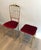 Metal 1940s Italian Brass Chiavari Chair and Stool, Seats Covered in Red Velvet- 2 Pieces For Sale - Image 7 of 12