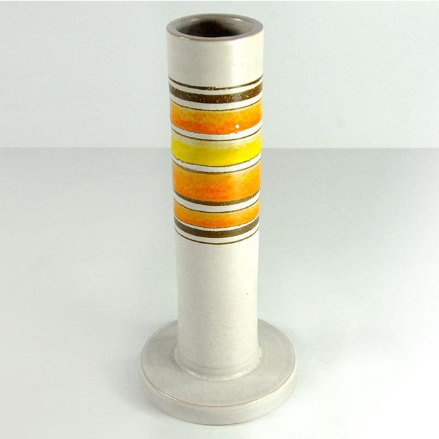 Orange Mid-Century Italian Ceramic Vase attributed to Bitossi for Rosenthal Netter, 1960s For Sale - Image 8 of 11