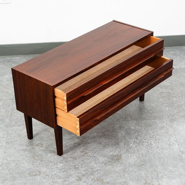 Mid-Century Modern Mid Century Danish Modern Side Table Entryway Chest 2 Drawer Rosewood Bedside For Sale - Image 3 of 12