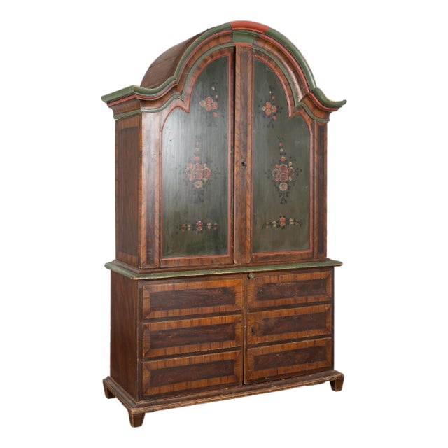 Early 19th Century Original Painted Swedish Cabinet Cupboard For Sale