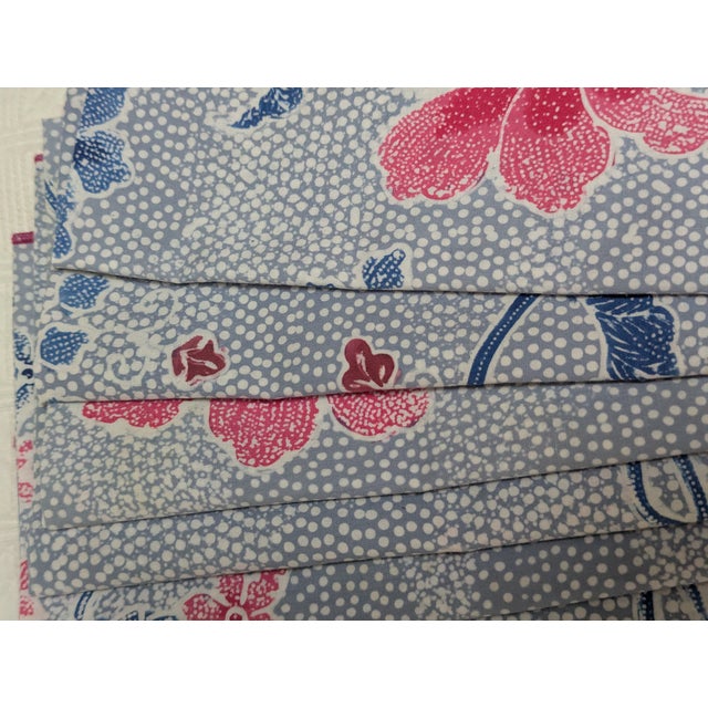 Vintage China Seas Quadrille Designer Fabric Napkins Set of 11 | Chinoiserie Blue Pink Floral | 18x18 | to-the-Trade Luxury Textile For Sale - Image 11 of 11