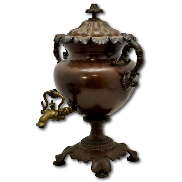 Fine Quality Antique Late Georgian Heavy Solid Cast Bronze Hot Water Urn Samovar With Beautiful Original Patina- Circa Approx 1850 For Sale - Image 13 of 18