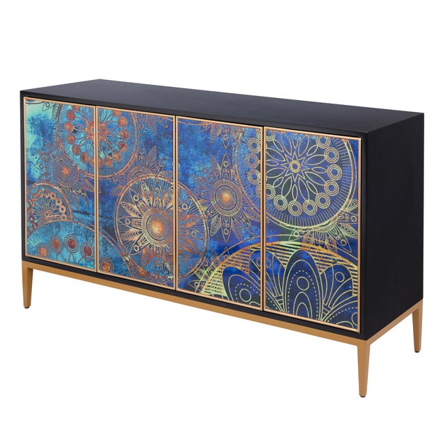 Gold Pasargad Home Eclipta 4-Door Modern Sideboard For Sale - Image 8 of 10